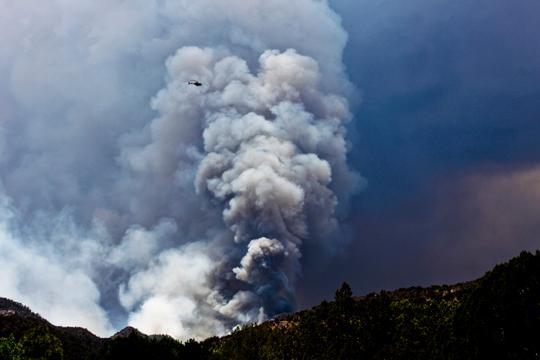 Plume seen in the Silver Fire in New Mexico. Photo taken June 13, 2013, 1400 Hours PST. (Courtesy inciweb)