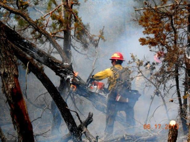 Crews working on the southern end of the fire June 17. Link to the June 17 map: http://www.flickr.com/photos/gilaforest/9077995683/