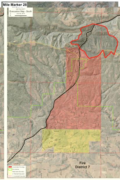 Fire map of Mile Marker #28 Fire. Courtesy of inciweb.org