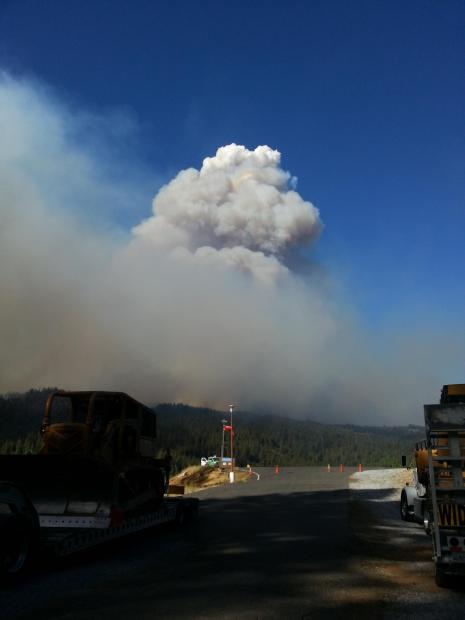 Smoke Column can be seen near Placerville on 9/16