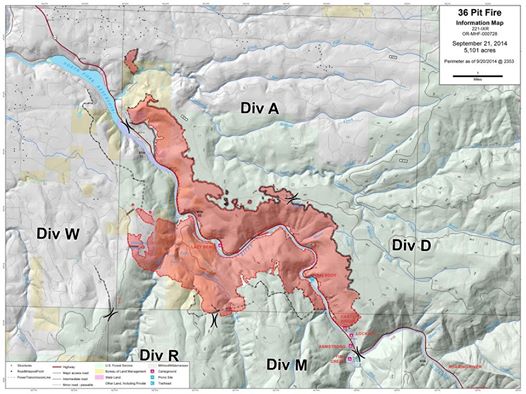 Map of fire area [Photo Credit: 36PitFire IMT]