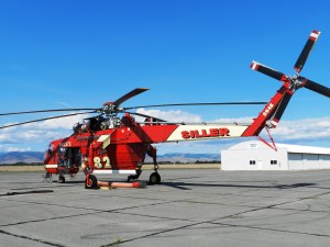 Crane used at Snag Canyon Wildfire in Ellensburg, Washington [Credit: LR Swenson]