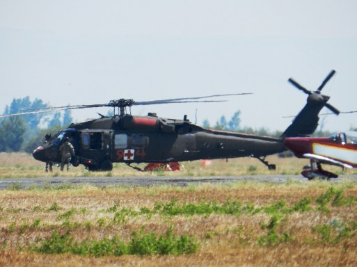 US National Guard's Blackhawk during the Snag Canyon Fire in 2013 [Credit LR Swenson]